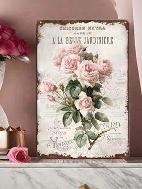 French Rose Metal Wall Decoration.